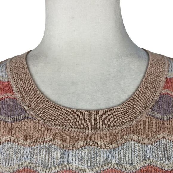 Veronica Beard Alyssa Retro Striped Crew Knit Sweater L - Picture 8 of 15